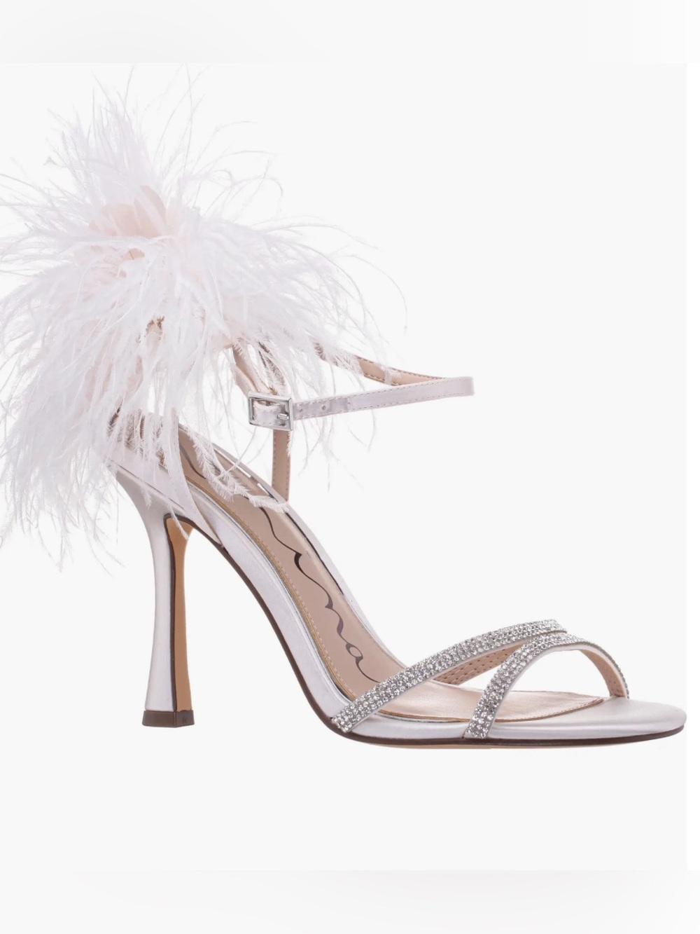 Nina Ivory Feather & Crystal Strappy High Heels wedding engagement